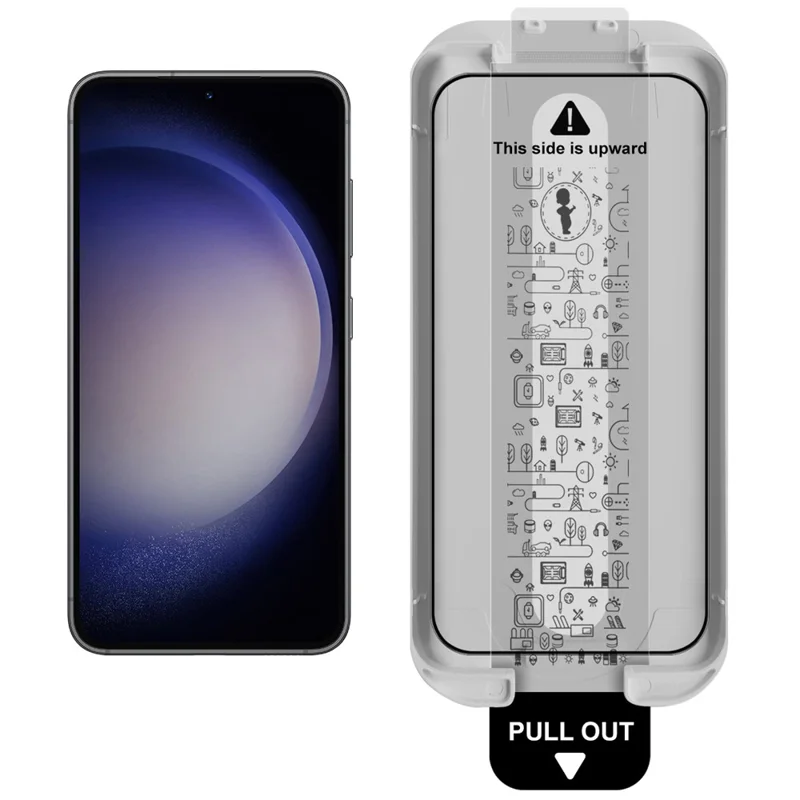 IMAK For Samsung Galaxy S25 / S24 Tempered Glass Full Screen Protector Full Glue Film with Dust-free Installation Tool (Fingerprint Unlock) - Black