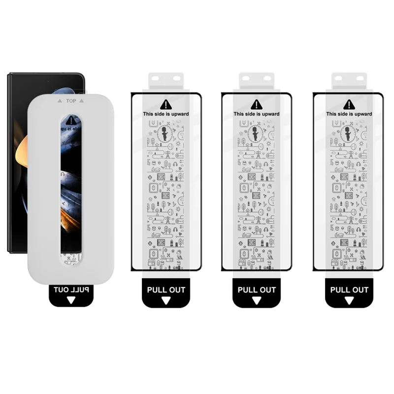 IMAK 3Pcs For Samsung Galaxy Z Fold4 5G Tempered Glass Full Screen Protector Full Glue Film with Dust-free Installation Tool - Black