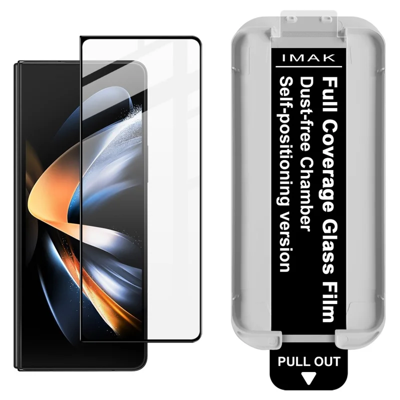 IMAK 3Pcs For Samsung Galaxy Z Fold4 5G Tempered Glass Full Screen Protector Full Glue Film with Dust-free Installation Tool - Black