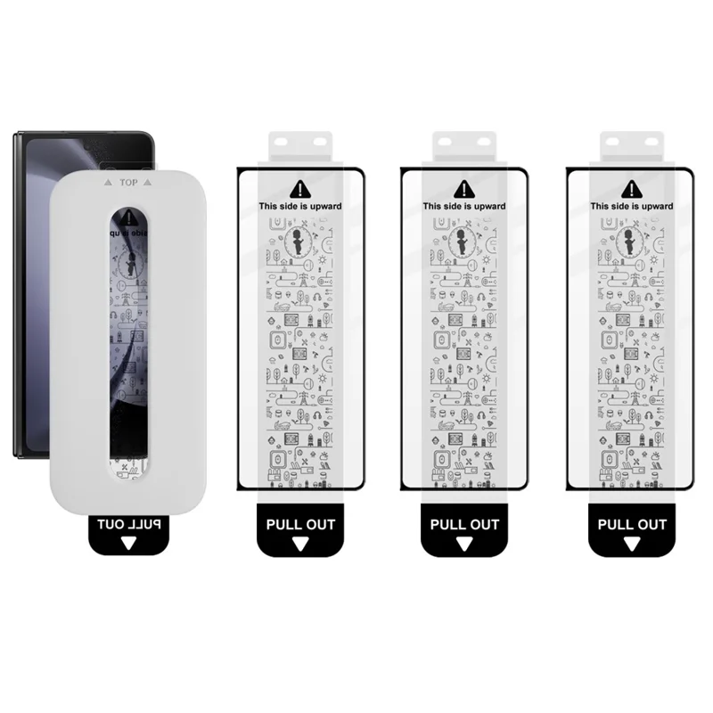 IMAK 3 шт. для Samsung Galaxy Z Fold5 5G Закаленное стекло Защитная пленка для всего экрана Пленка с полным нанесением клея с инструментом для установки без пыли - Черный