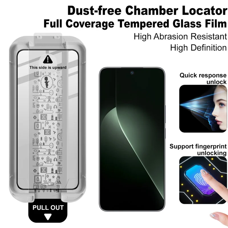 IMAK For Honor GT Tempered Glass Full Screen Protector Full Glue Film with Dust-free Installation Tool (Fingerprint Unlock) - Black