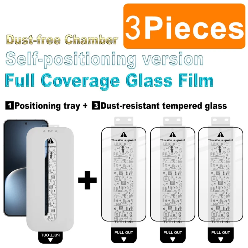 IMAK 3 stk. til Honor Magic7 5G, Skærmbeskytter i Hærdet Glas, Fuldlimet Film med Støvfri Monteringsværktøj (Fingeraftryksaflåsning) - Sort