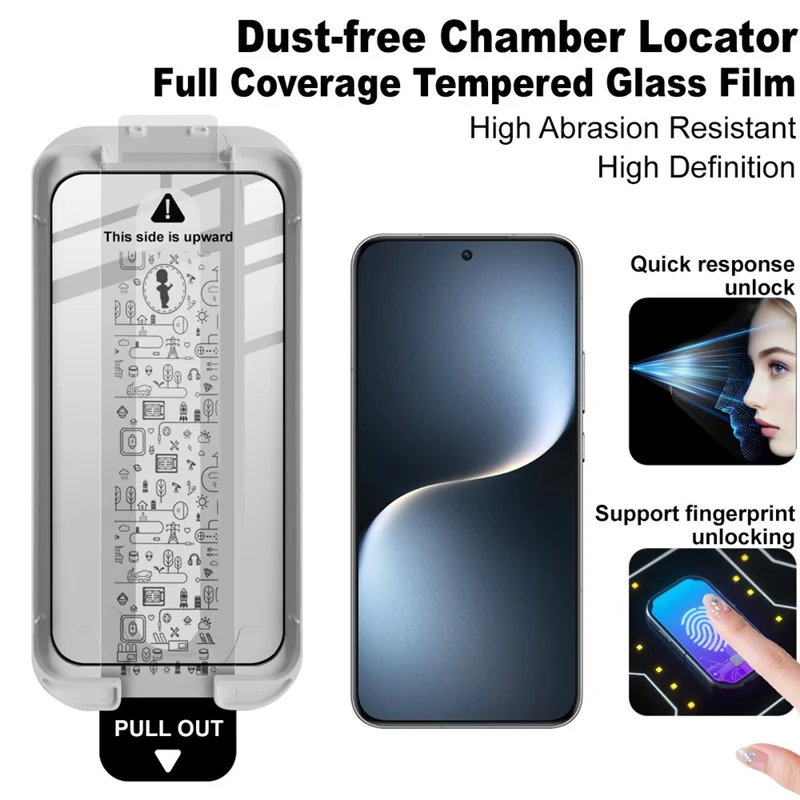 IMAK 3 stk. til Honor Magic7 5G, Skærmbeskytter i Hærdet Glas, Fuldlimet Film med Støvfri Monteringsværktøj (Fingeraftryksaflåsning) - Sort