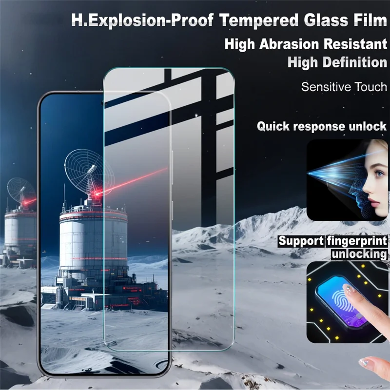 IMAK H Series For Honor Win 5G / Win RT 5G Screen Protector Tempered Glass Film (Not Complete Coverage) (Fingerprint Unlock) - Transparent
