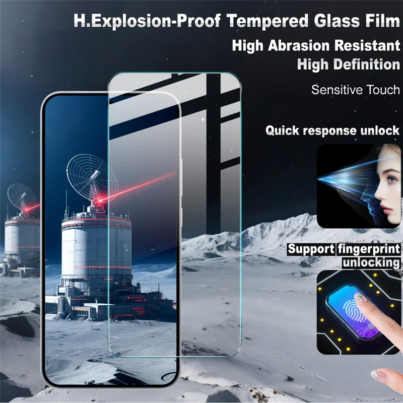 IMAK H Series For Oppo Reno15 F 5G Screen Protector Tempered Glass Film (Not Complete Coverage) (Fingerprint Unlock) - Transparent