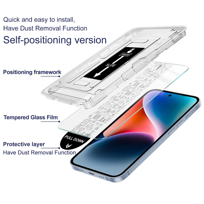 IMAK For Oppo Reno15 5G (Global) / Reno15c 5G (China) Tempered Glass Screen Protector with Dust-free Installation Tool (Fingerprint Unlock) (Not Complete Coverage) - Transparent