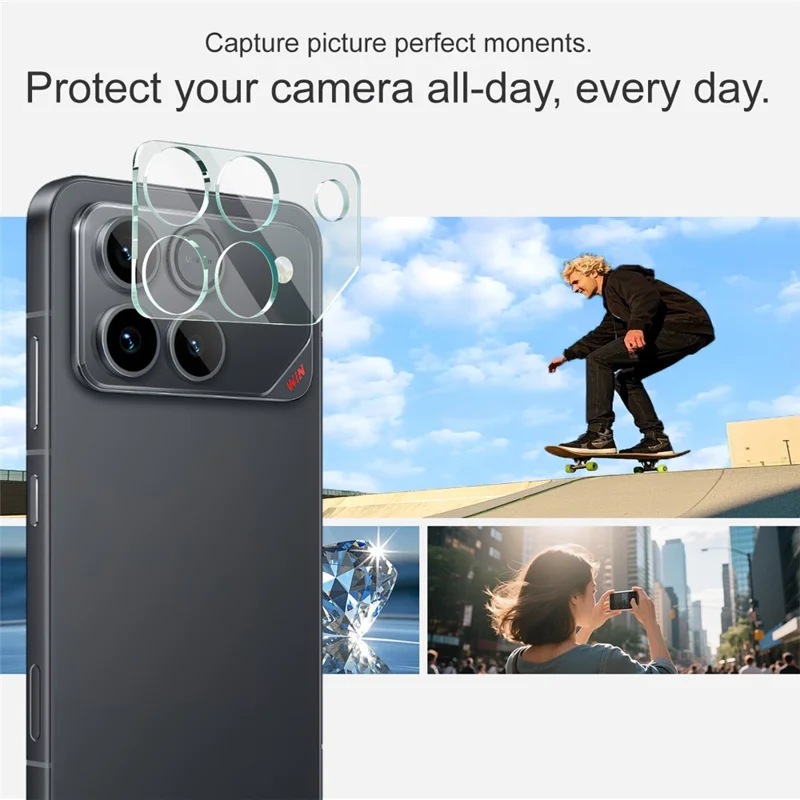 IMAK For Honor Win 5G Tempered Glass Full Cover Camera Lens Protector + Acrylic Lens Cap - Transparent