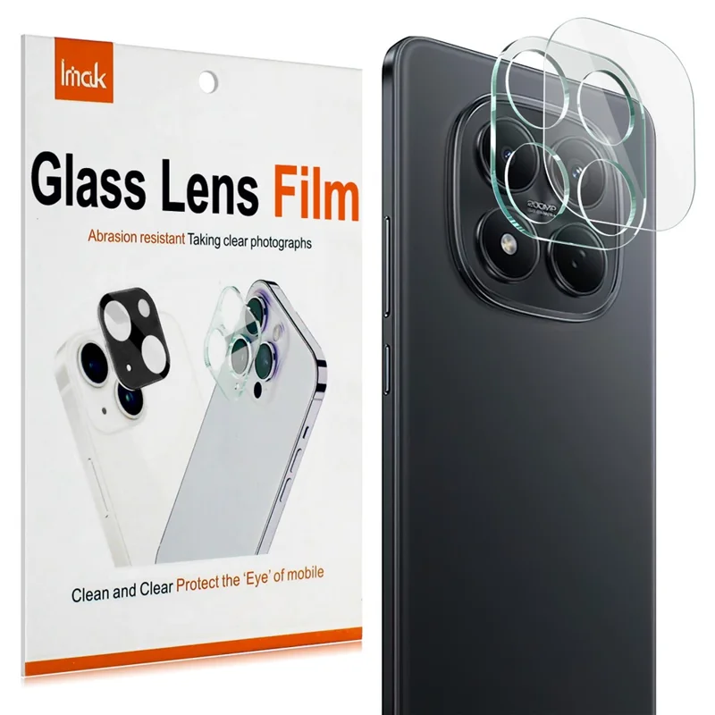 IMAK For Xiaomi Redmi Note 15 Pro 4G (Global) Tempered Glass Full Cover Camera Lens Protector + Acrylic Lens Cap - Transparent