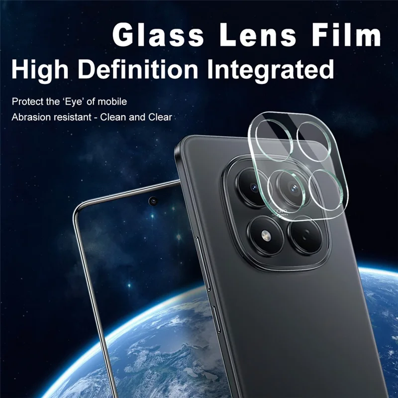 IMAK For Xiaomi Redmi Note 15 Pro 4G (Global) Tempered Glass Full Cover Camera Lens Protector + Acrylic Lens Cap - Transparent