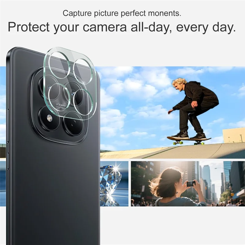 IMAK For Xiaomi Redmi Note 15 Pro 4G (Global) Tempered Glass Full Cover Camera Lens Protector + Acrylic Lens Cap - Transparent