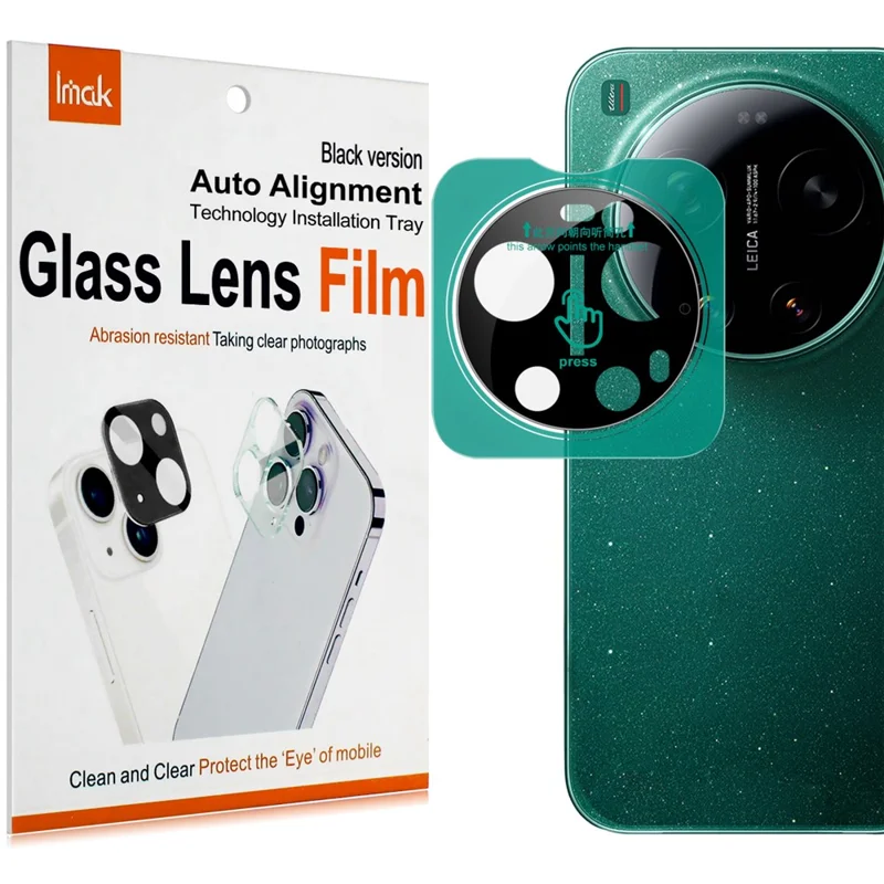 IMAK dla Xiaomi 17 Ultra 5G Szklana Ochrona Obiektywu Aparatu z Ramką Samocentrującą – Czarny