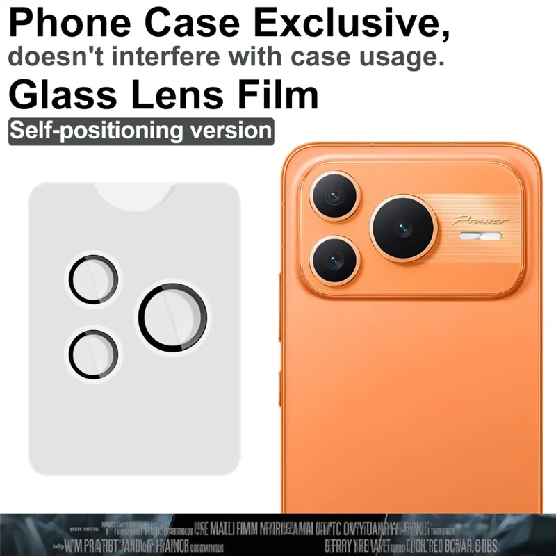 IMAK For Honor Power2 5G Tempered Glass Camera Lens Protector with Self Positioning Frame (Complete Covering) - Transparent