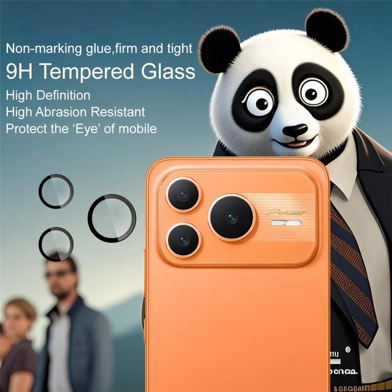 IMAK For Honor Power2 5G Tempered Glass Camera Lens Protector with Self Positioning Frame (Complete Covering) - Transparent