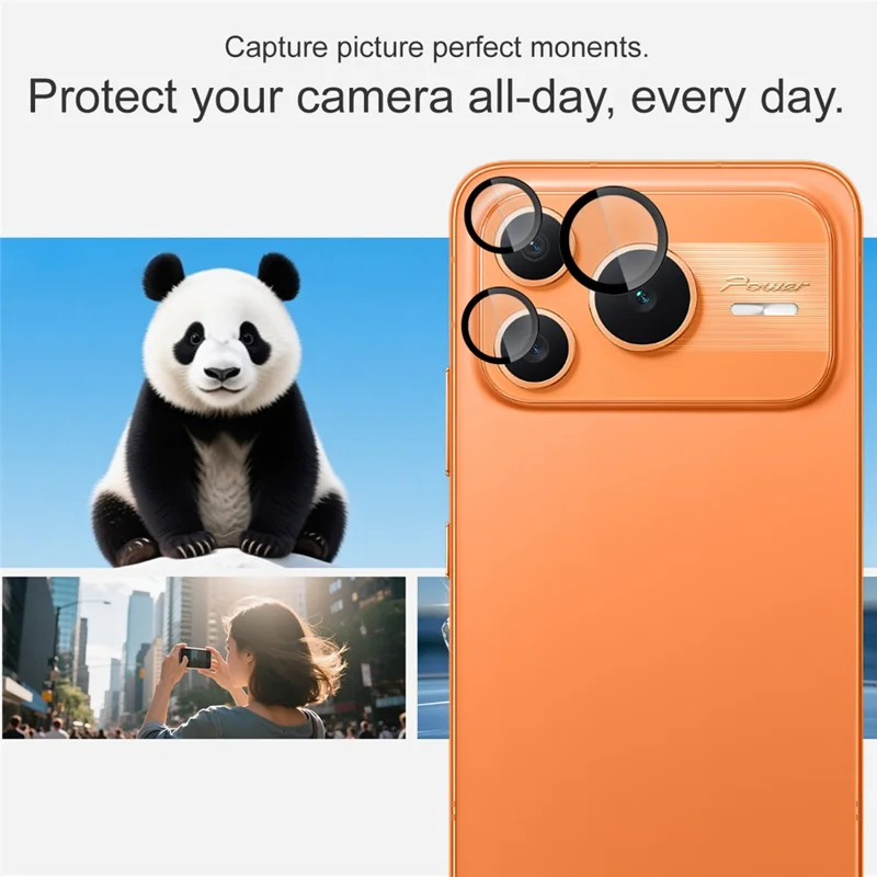 IMAK For Honor Power2 5G Tempered Glass Camera Lens Protector with Self Positioning Frame (Complete Covering) - Transparent