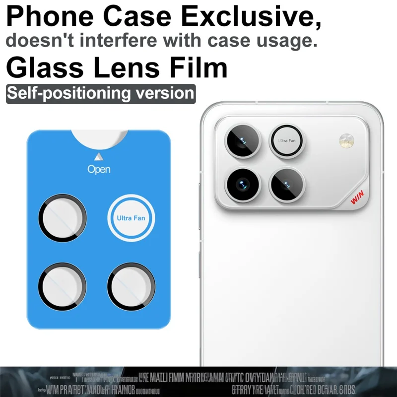 IMAK For Honor Win 5G Tempered Glass Camera Lens Protector with Self Positioning Frame (Complete Covering) - Transparent