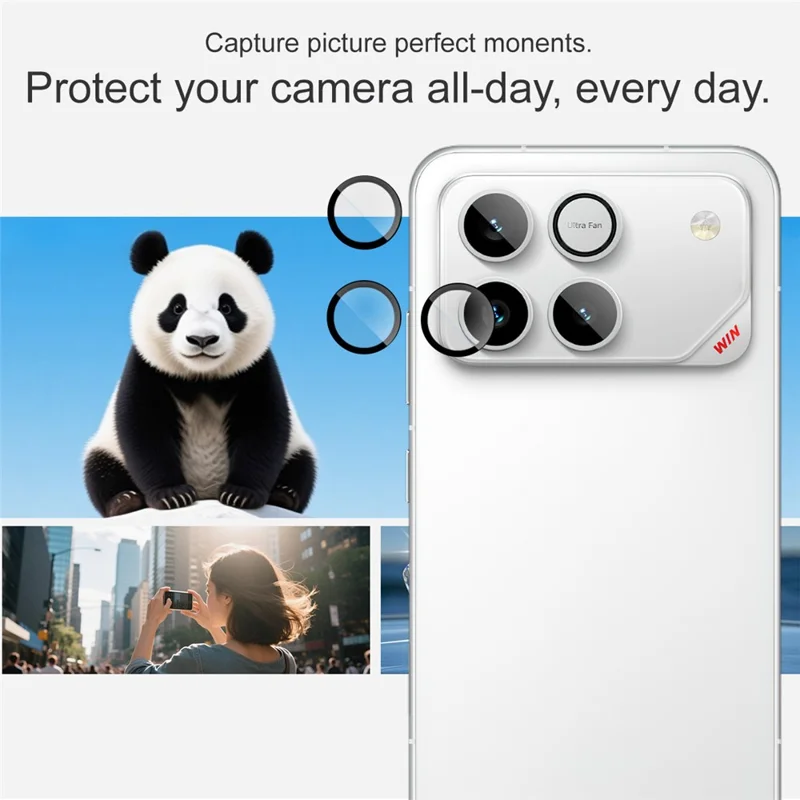 IMAK For Honor Win 5G Tempered Glass Camera Lens Protector with Self Positioning Frame (Complete Covering) - Transparent