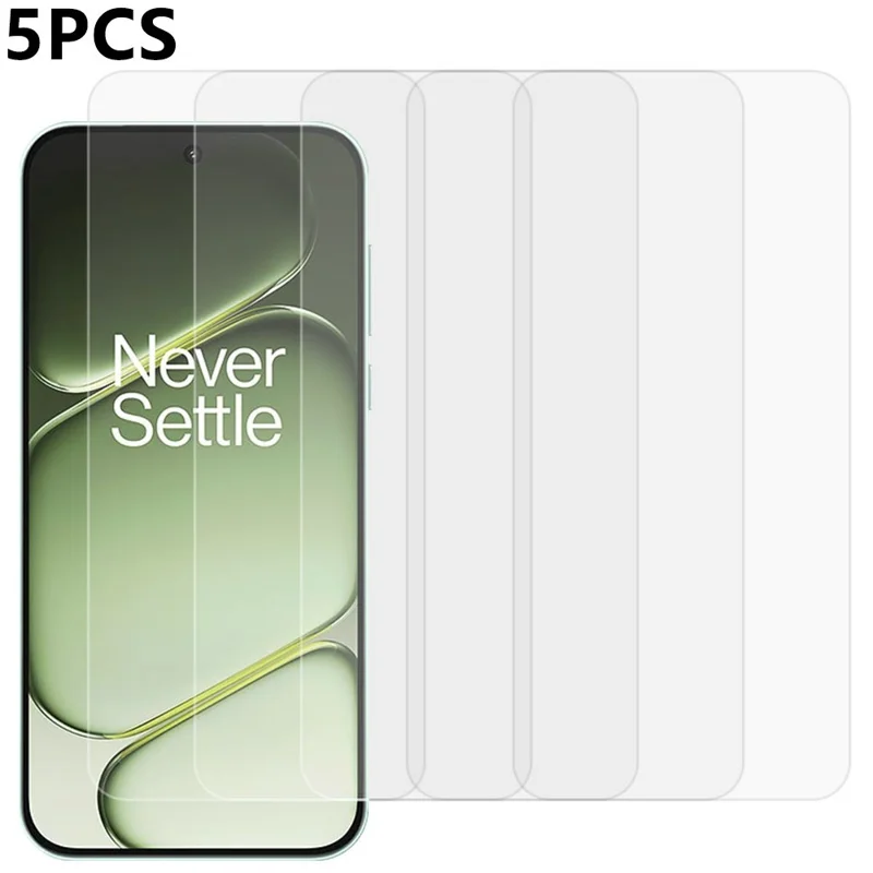 5 stk. til OnePlus Turbo 6 5G forreste skærmprotector 0,3 mm 2,5D afhærdet glasfilm, ikke fuld dækning – transparent