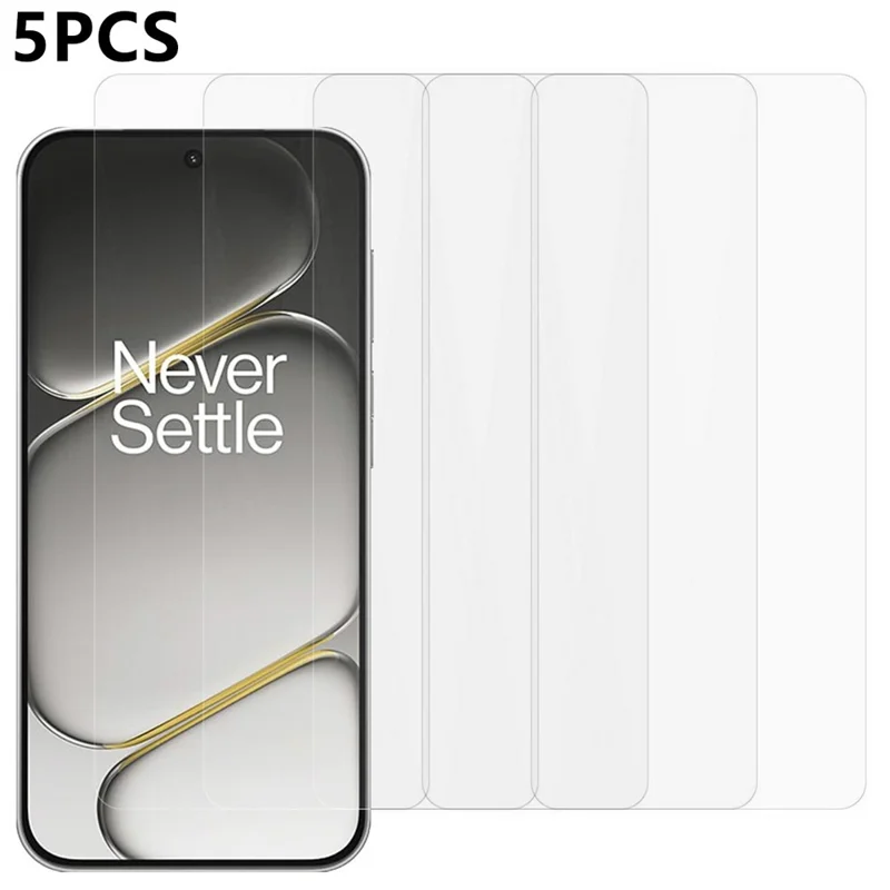 5 stk. til OnePlus Turbo 6V 5G forreste skærmprotector 0,3 mm 2,5D afhærdet glasfilm, ikke fuld dækning – transparent