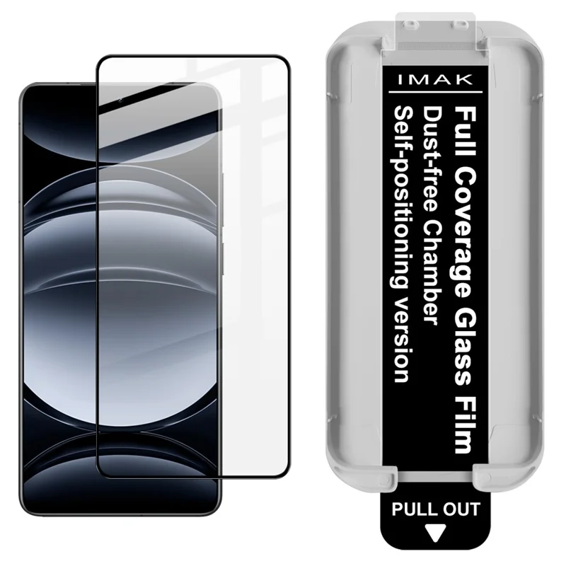 IMAK For Realme Neo7 Turbo 5G Tempered Glass Full Screen Protector Full Glue Film with Dust-free Installation Tool (Fingerprint Unlock) - Black