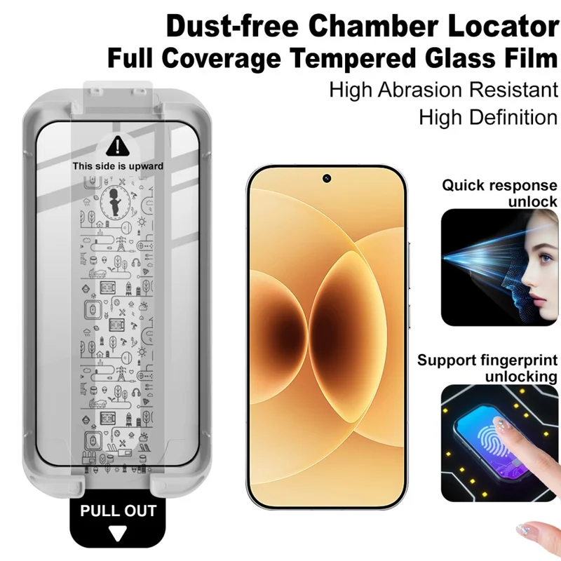 IMAK Закаленное стекло для Xiaomi 17 / 17 Pro, защитная пленка на весь экран, пленка с полным нанесением клея с инструментом для установки без пыли (разблокировка по отпечатку пальца) — черный