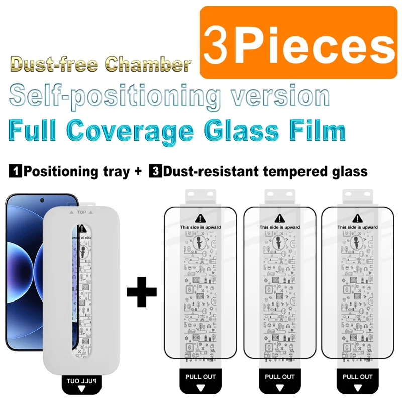 IMAK 3Pcs For Xiaomi 17 Pro Max Tempered Glass Full Screen Protector Full Glue Film with Dust-free Installation Tool (Fingerprint Unlock)