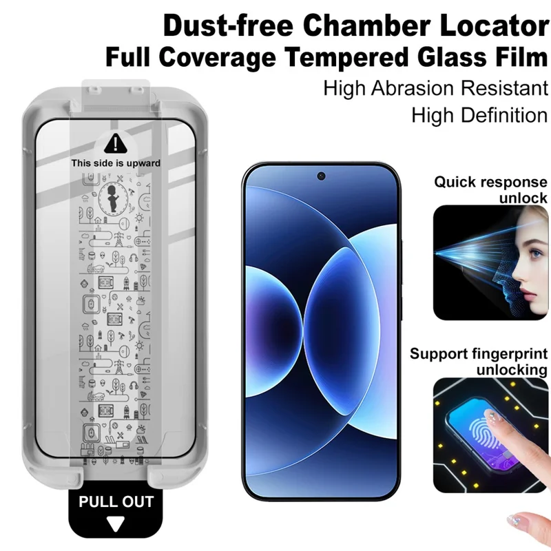 IMAK 3Pcs For Xiaomi 17 Pro Max Tempered Glass Full Screen Protector Full Glue Film with Dust-free Installation Tool (Fingerprint Unlock)