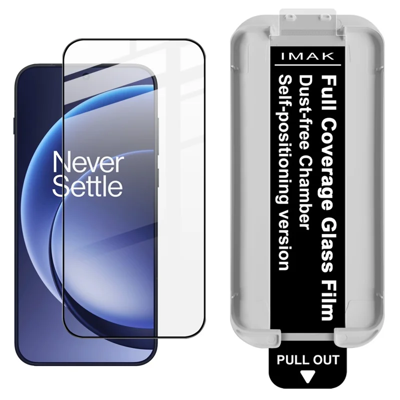 IMAK For OnePlus 15 5G Tempered Glass Full Screen Protector Full Glue Film with Dust-free Installation Tool (Fingerprint Unlock) - Black