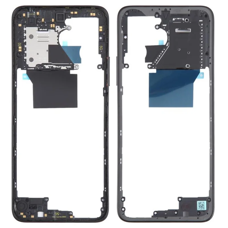 Pour Xiaomi Redmi 12 5G (Global) Pièce de Châssis Central d'Origine (Sans Logo) - Noir