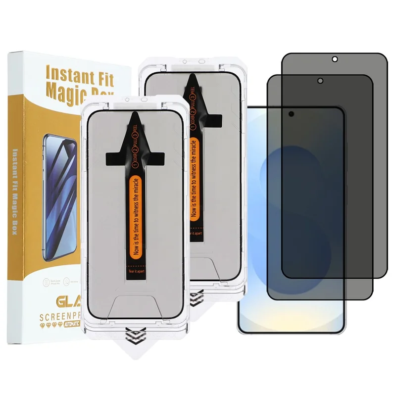 2 stk. til Samsung Galaxy S26 / S26 Pro Anti-spion Fuldskærmsskytte Høj Aluminium Silicon Glasfilm (Fingerprintsafbryder) - Sort