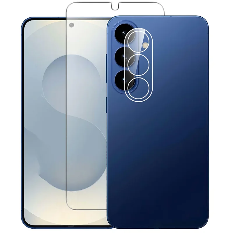 Til Samsung Galaxy S26 gennemsigtig temperskærm beskytter mod eksplosion (IKKE komplet dækning) + fuld dækning kameraobjektivbeskytter - transparent