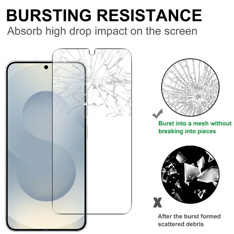 Til Samsung Galaxy S26 gennemsigtig temperskærm beskytter mod eksplosion (IKKE komplet dækning) + fuld dækning kameraobjektivbeskytter - transparent