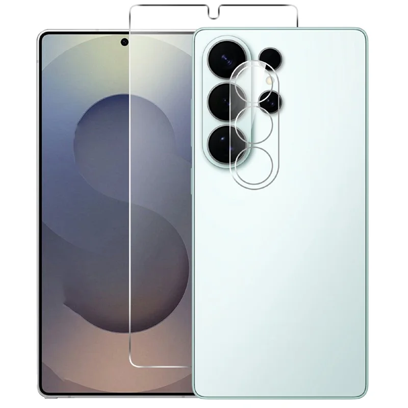 Protection d'écran en verre trempé transparent pour Samsung Galaxy S26 Ultra, film anti-explosion (NON couverture complète) + protecteur d'objectif photo à couverture intégrale - Transparent