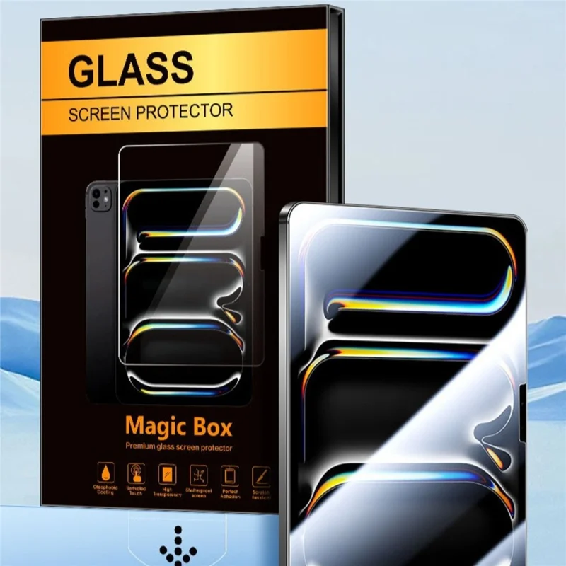 Für iPad Pro 13 (2025) / (2024) Displayschutzfolie HD gehärtetes Glas mit automatischem staubfreien Montagewerkzeug (KEINE vollständige Abdeckung) – Transparent