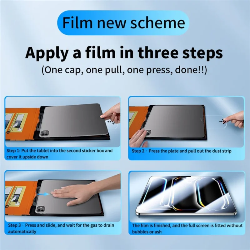Für iPad Pro 13 (2025) / (2024) Displayschutzfolie HD gehärtetes Glas mit automatischem staubfreien Montagewerkzeug (KEINE vollständige Abdeckung) – Transparent