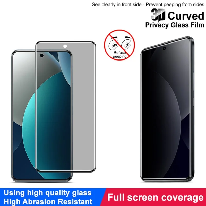 IMAK For Xiaomi Redmi Note 15 Pro 4G (Global) Anti Spy Screen Protector Full Cover Side Glue Tempered Glass Film - Black