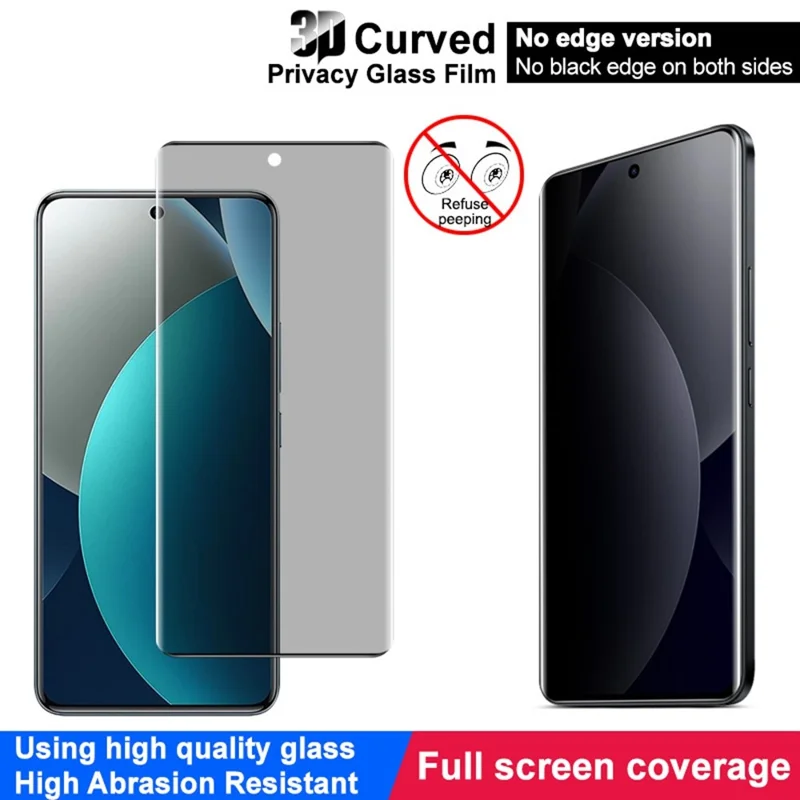 IMAK Para Xiaomi Redmi Note 15 Pro 4G (Global) Vidro Temperado Anti-Espionagem com Cola Lateral Proteção Total de Ecrã (Sem Versão de Borda) - Preto