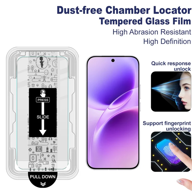 IMAK Für vivo X300 FE 5G / S50 Pro mini 5G Gehärteter Glas-Schirmschutz mit staubfreiem Installationswerkzeug (Fingerabdruck-Entsperrung) (Keine vollständige Abdeckung) – Transparent