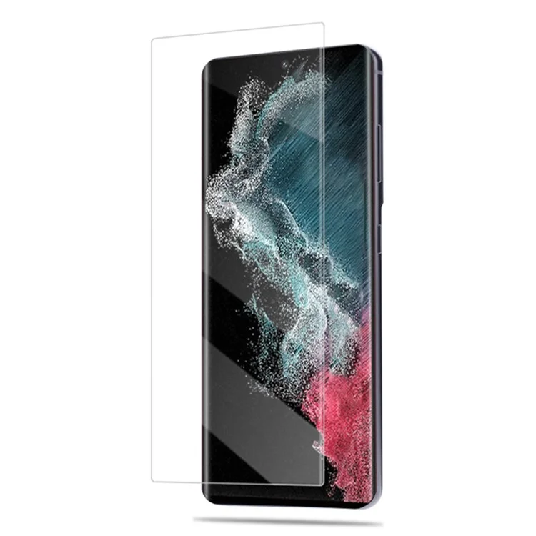 AMORUS for Samsung Galaxy S23 Ultra 3D Anti-scratch Full Glue Screen Protector Ultra Clear Curved Edges Anti-explosion Full UV Liquid Tempered Glass Film