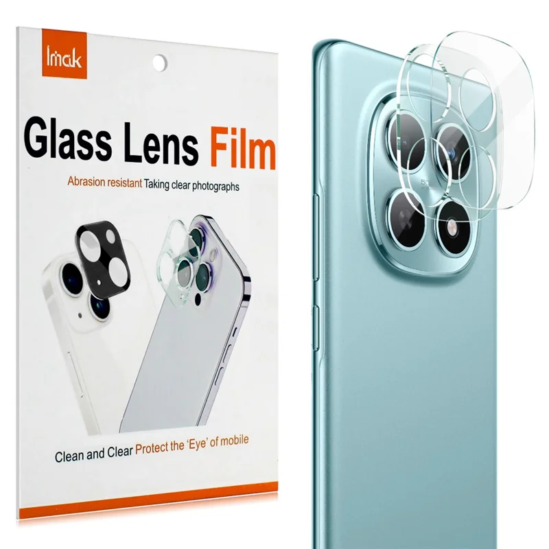 IMAK For Xiaomi Redmi Note 15 4G (Global) Tempered Glass Full Cover Camera Lens Protector + Acrylic Lens Cap - Transparent