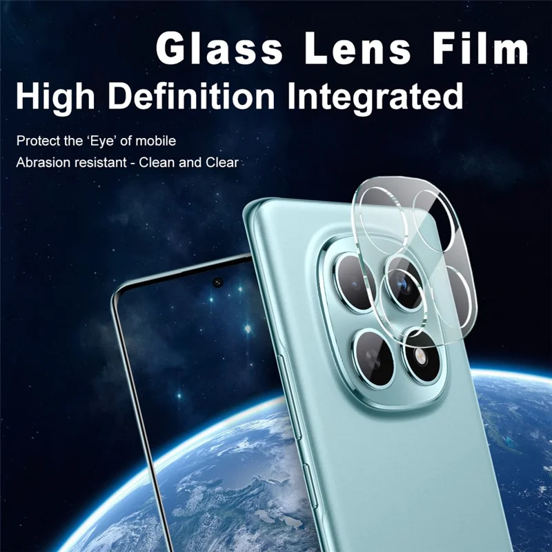 IMAK For Xiaomi Redmi Note 15 4G (Global) Tempered Glass Full Cover Camera Lens Protector + Acrylic Lens Cap - Transparent
