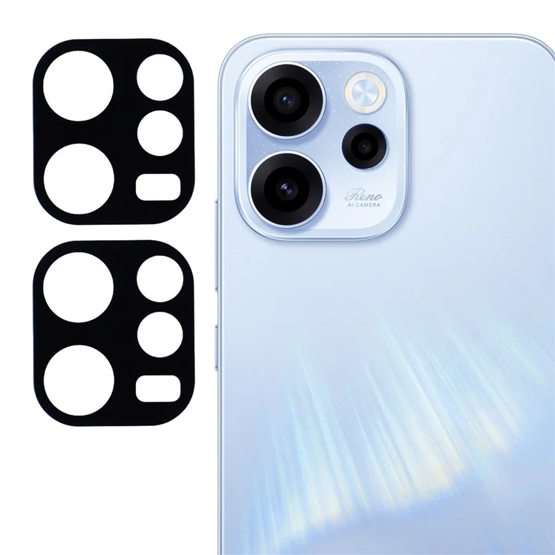 2Pcs For Oppo Reno15 F 5G Full Coverage Camera Lens Protector Silk Printing Tempered Glass Lens Film 3D Arc Edge - Black