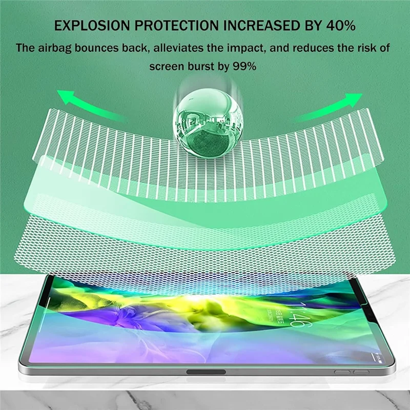 For iPad Pro 13 (2025) / (2024) Screen Protector Green Light Eye Protection Tempered Glass Film - Transparent