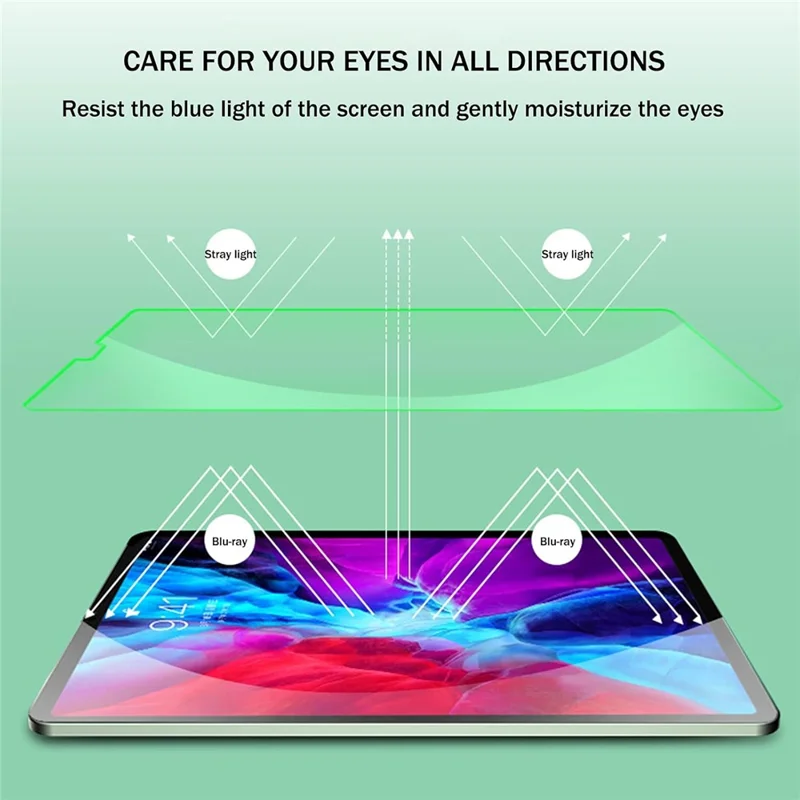 For iPad Pro 13 (2025) / (2024) Screen Protector Green Light Eye Protection Tempered Glass Film - Transparent