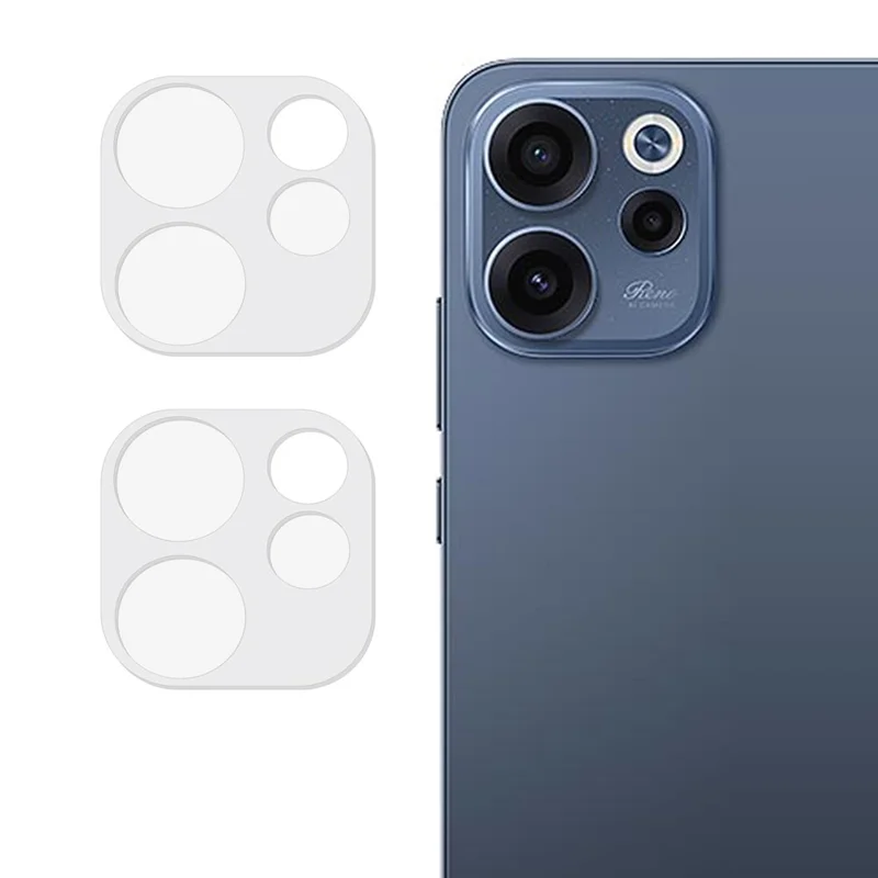 2Pcs For Oppo Reno15 F 5G Full Coverage Camera Lens Protector 3D Arc Edge Anti-Scratch Tempered Glass Lens Film - Transparent