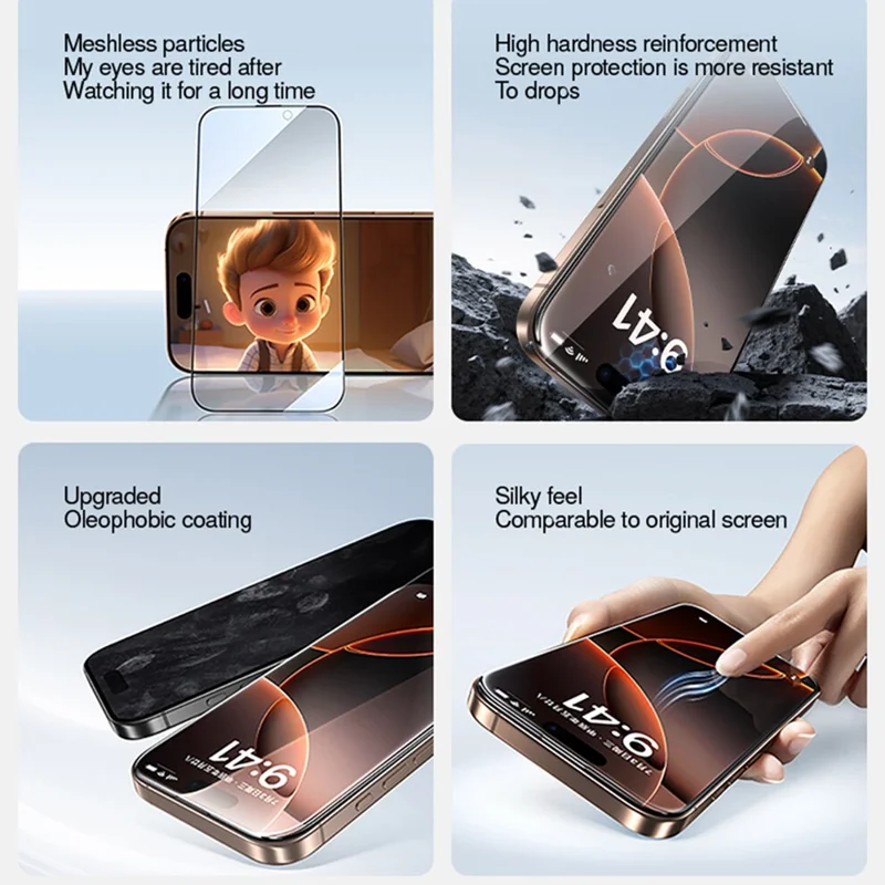 SMARTDEVIL For iPhone 17 Pro Max Anti-spy Full Screen Protector 0.33mm High-aluminum Silk Printing Tempered Glass with Installation Tool