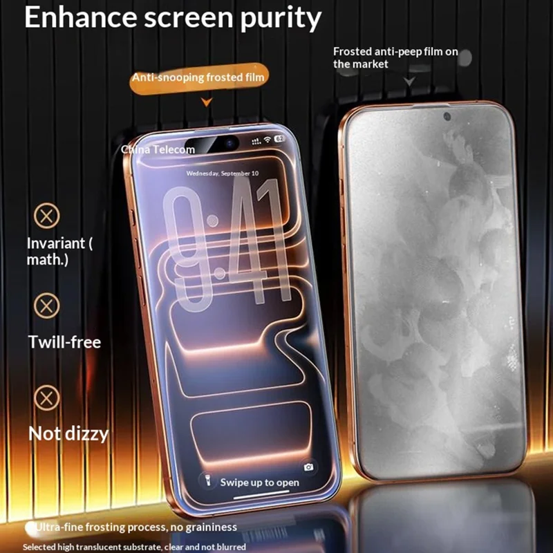 SMARTDEVIL For iPhone 17 Pro Max Anti-spy Full Screen Protector 0.33mm Medium Aluminium Silk Printing Tempered Glass with Installation Tool