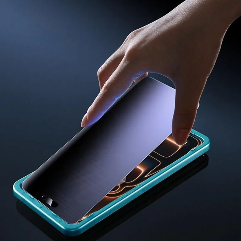 SMARTDEVIL For iPhone 17 Pro Max Anti-spy Full Screen Protector 0.33mm Medium Aluminium Silk Printing Tempered Glass with Installation Tool