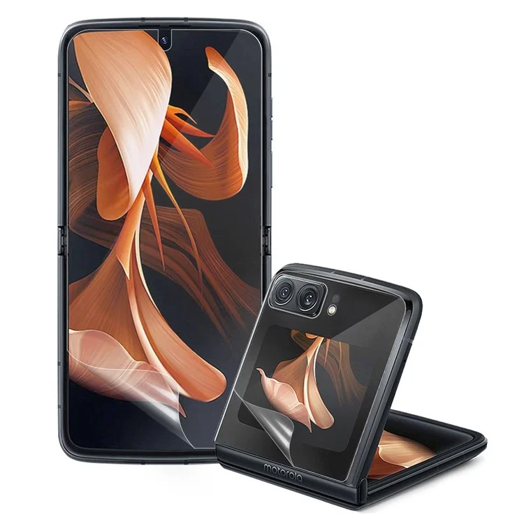 Rurihai 1 Set Pour Motorola Moto Razr 2022 5G Ultra Clear Pet Screw Protector Full Glue Anti-scratch Film Protective Film de Protection