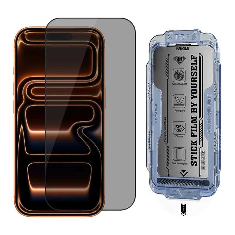 WEKOME WTP-116 For iPhone 17 Full Screen Protector 6D Curved Ultra-Fine Edge Privacy Tempered Glass Film - Black