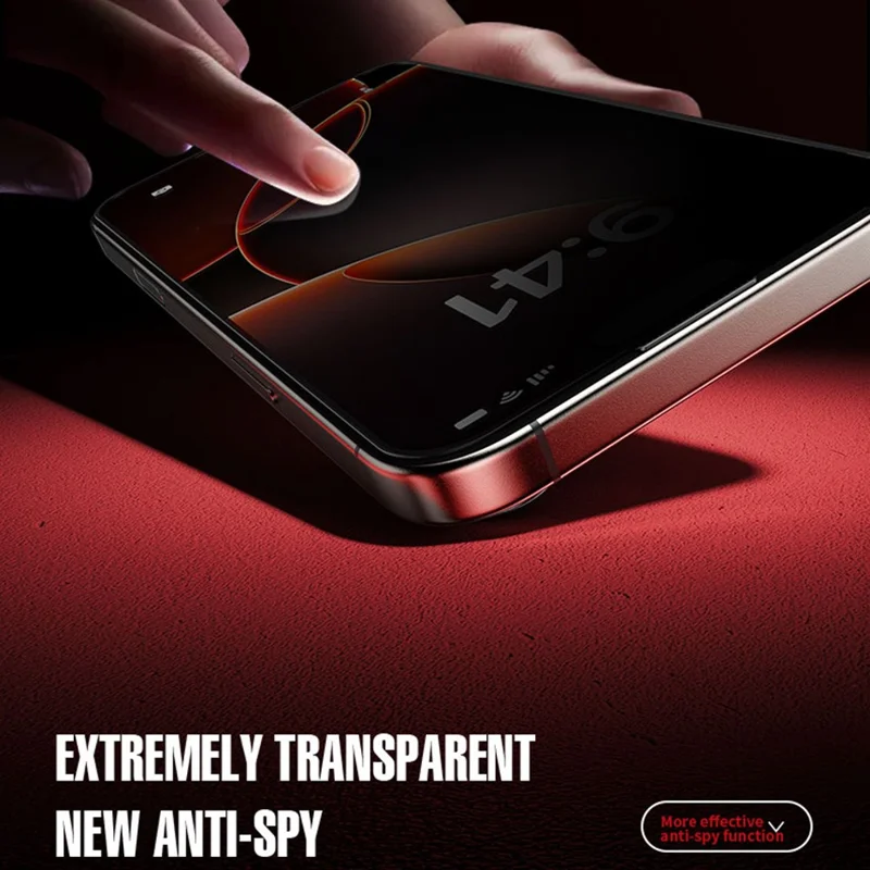 WEKOME WTP-116 For iPhone 17 Full Screen Protector 6D Curved Ultra-Fine Edge Privacy Tempered Glass Film - Black